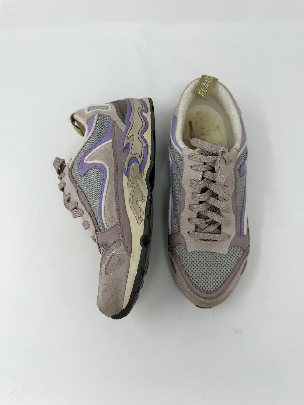 SANDRO Women's Pastel Lavender Gray Flame Trainers Sneakers US 6.5